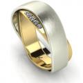 White - yellow gold wedding ring