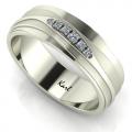 Matt honing tiered wedding rings