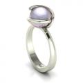 Pearly white gold diamond ring