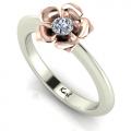 Flower engagement diamond ring