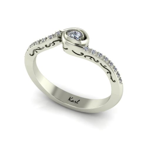 Broken diamond engagement ring