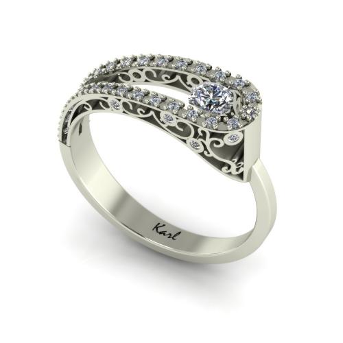 Shaped baroque pattern diamond ring Shaped baroque pattern diamond ring