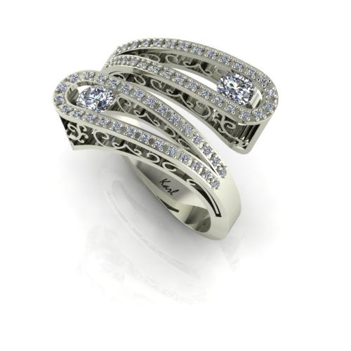 Double curved baroque pattern ring Double curved baroque pattern ring
