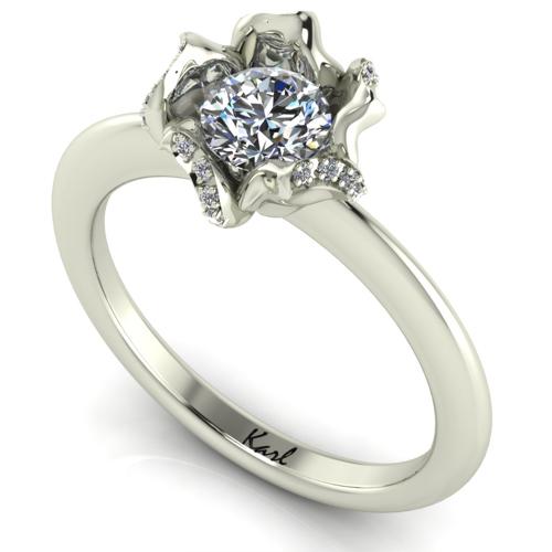 Rose-headed diamond ring