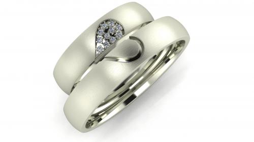 Two half heart wedding bands