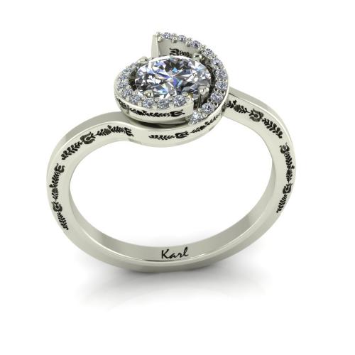 Popular motif diamond ring