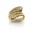 Double curved baroque pattern ring