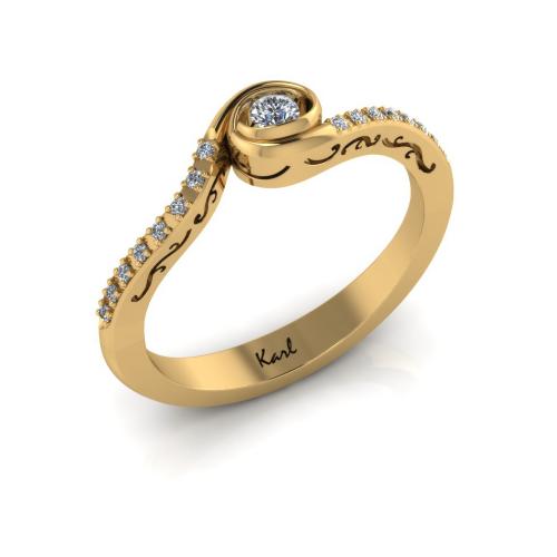 Broken diamond engagement ring