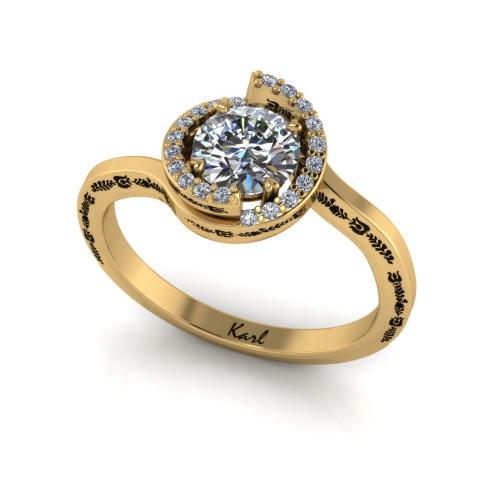 Popular motif diamond ring